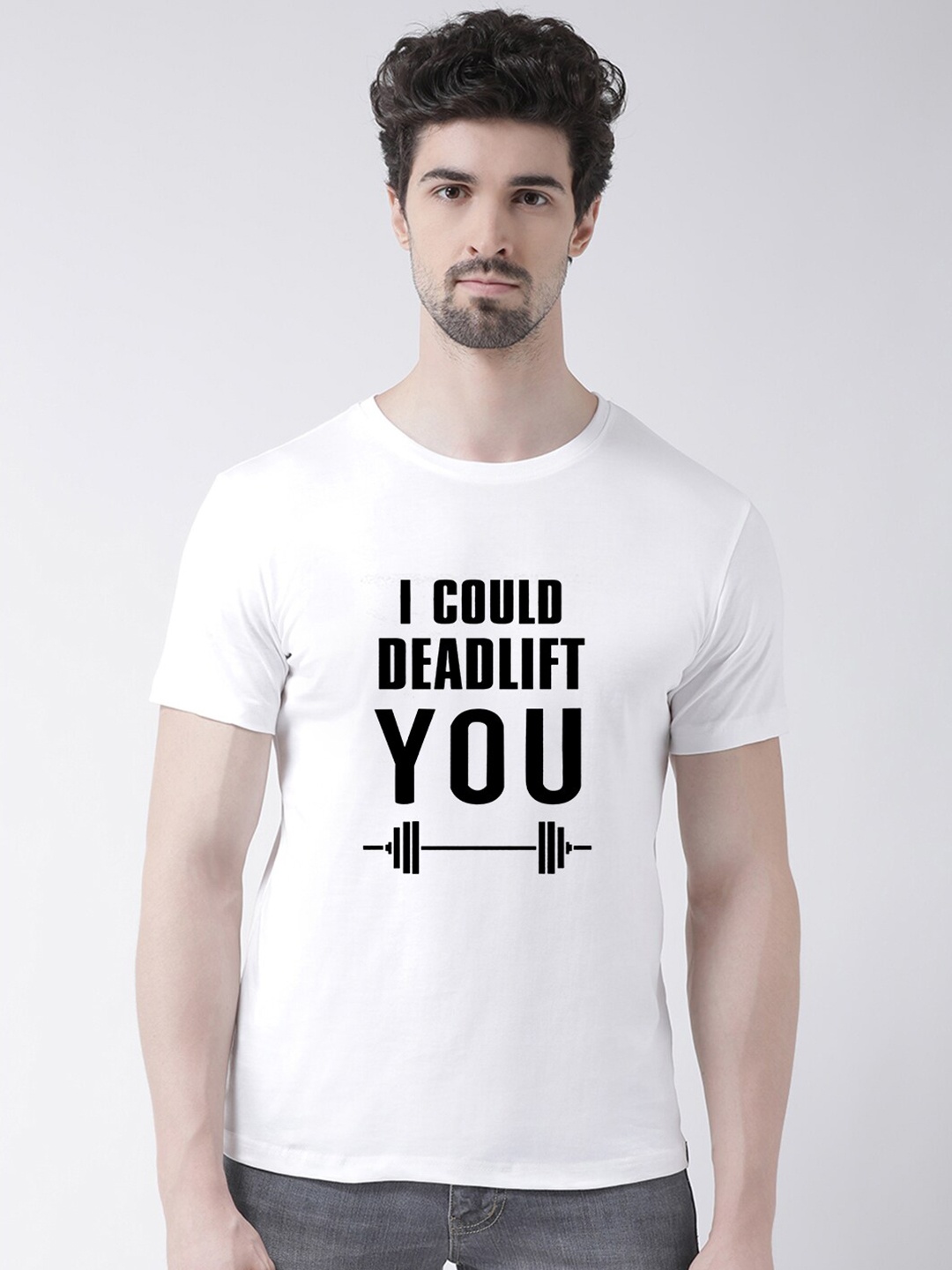 

Friskers Men White Typography Printed T-shirt