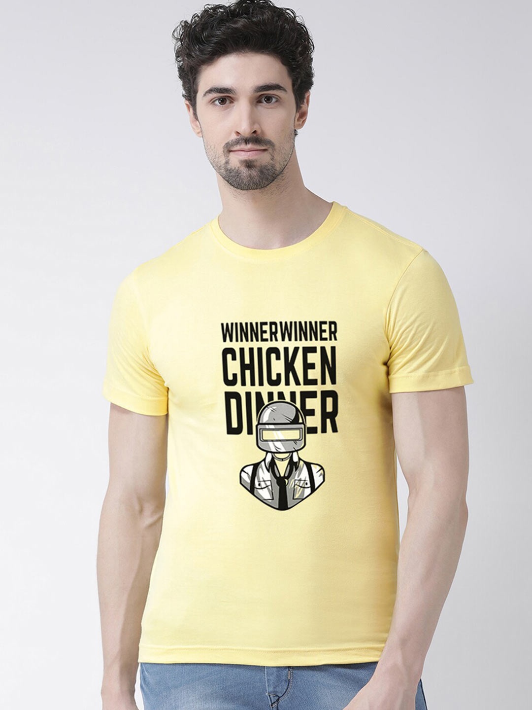 

Friskers Men Yellow Typography Printed T-shirt