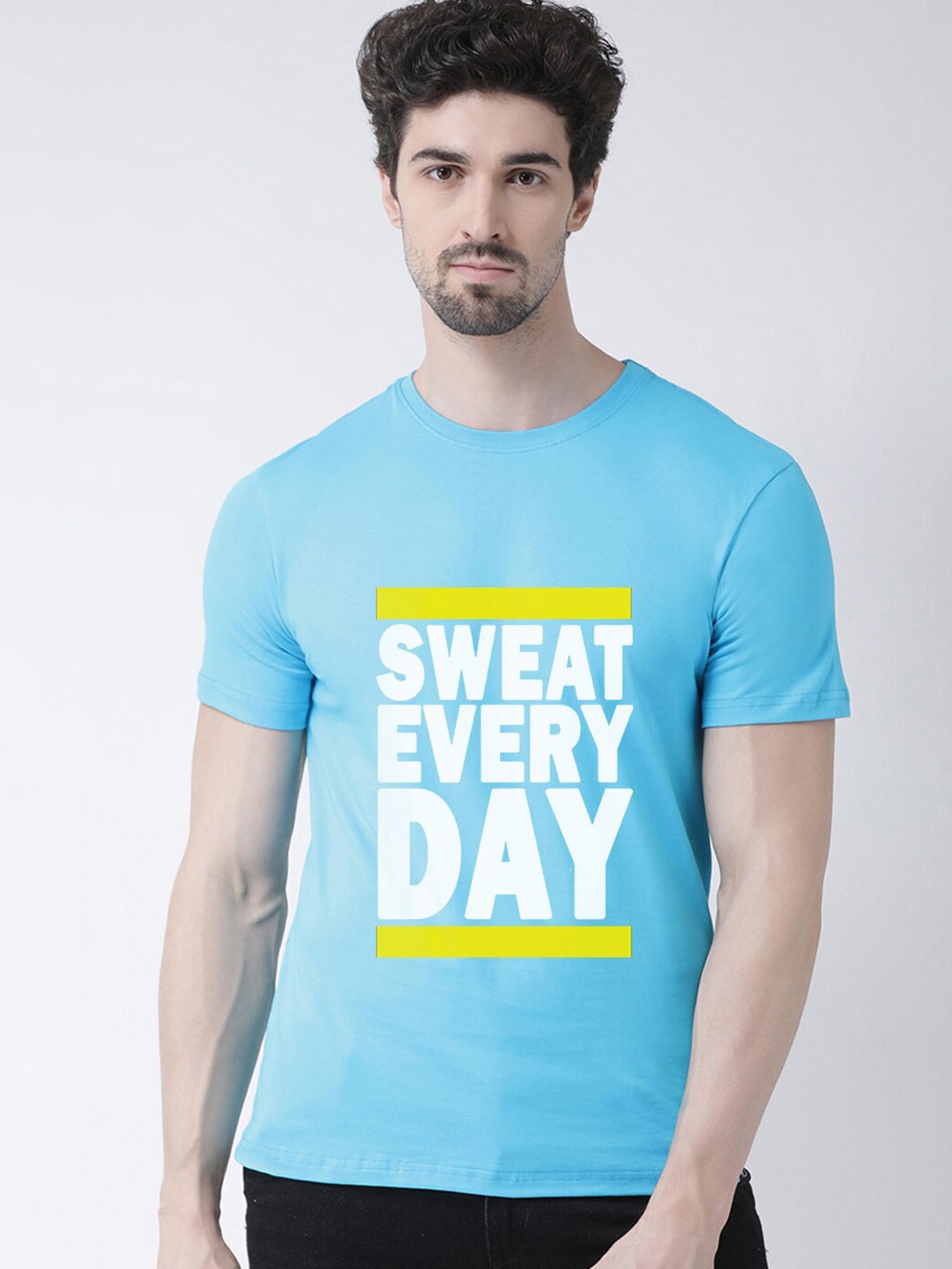 

Friskers Men Blue Typography Printed T-shirt