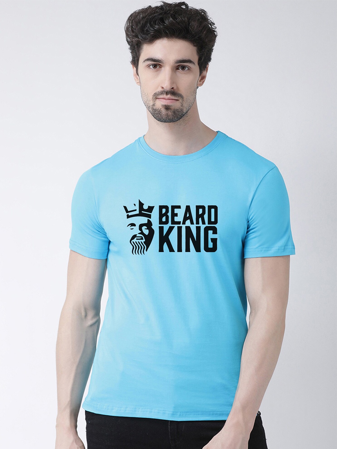 

Friskers Men Blue Typography Printed T-shirt
