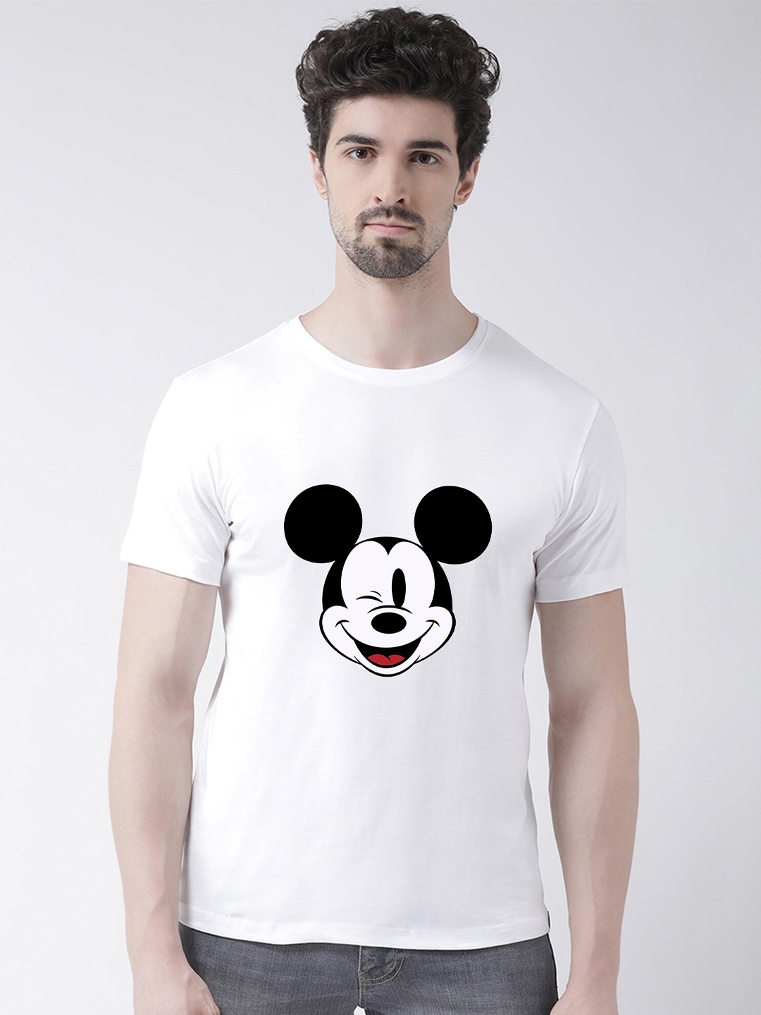 

Friskers Men White Printed Raw Edge T-shirt