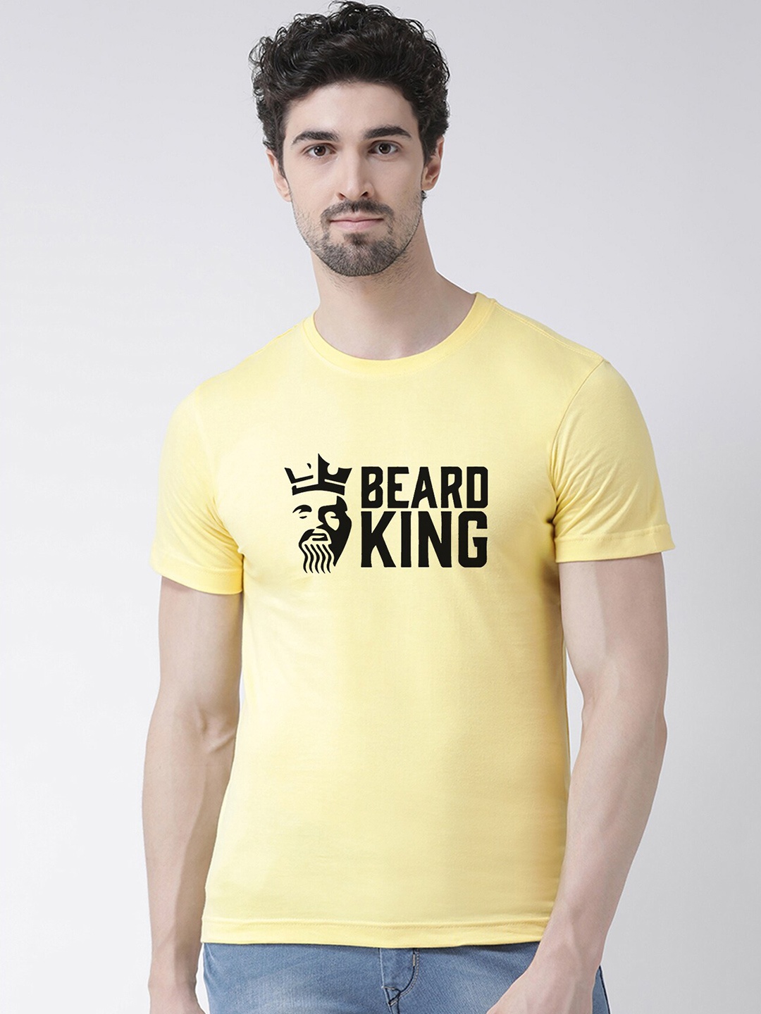 

Friskers Men Yellow Typography Printed T-shirt