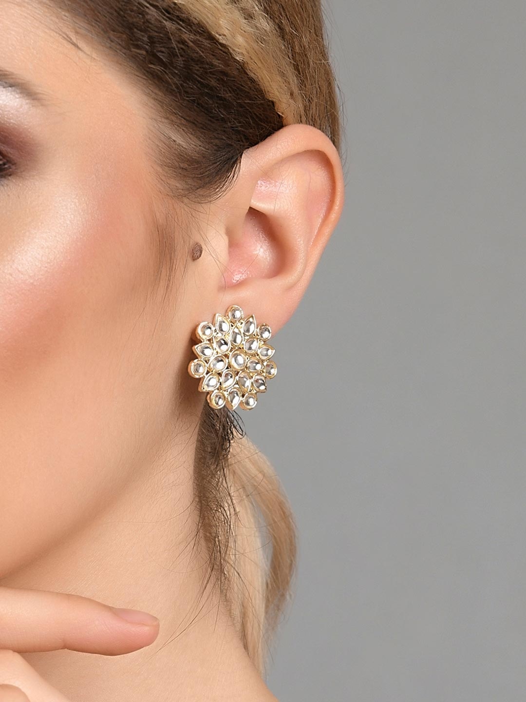 

Fida Gold-Toned Contemporary Studs Earrings