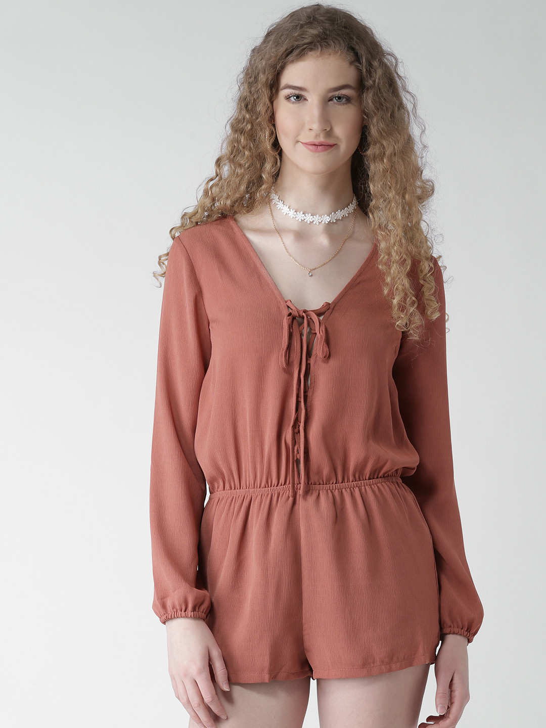 

FOREVER 21 Rust Orange Playsuit