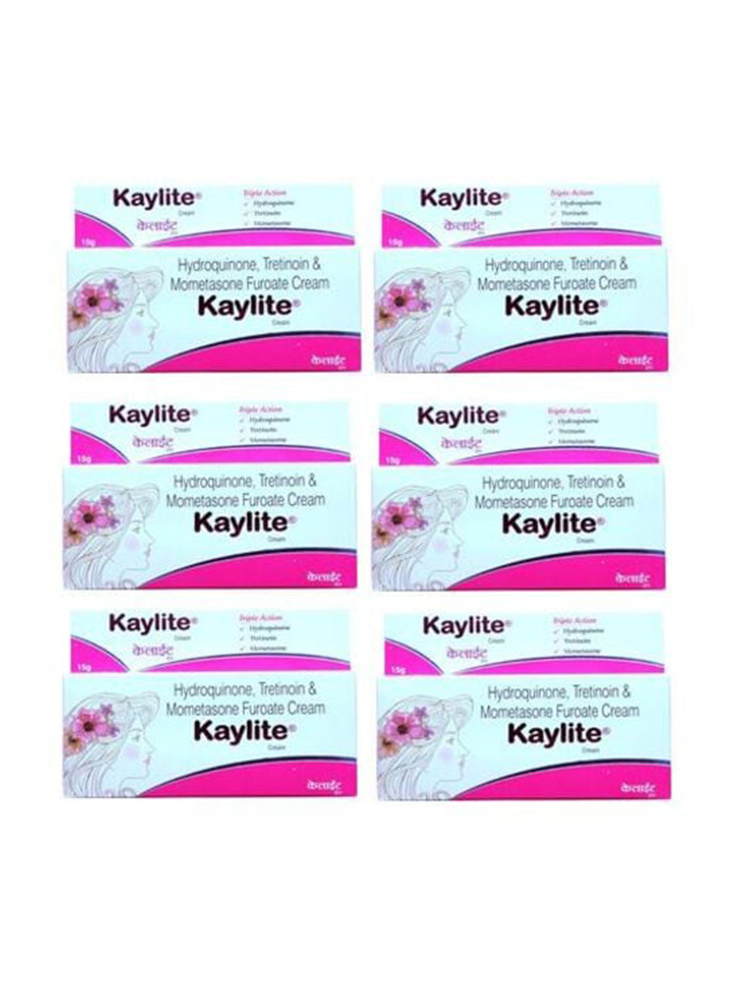 

Kaylite Set of 6 Triple Action Skin Brightening Face Cream - 15 g each, White