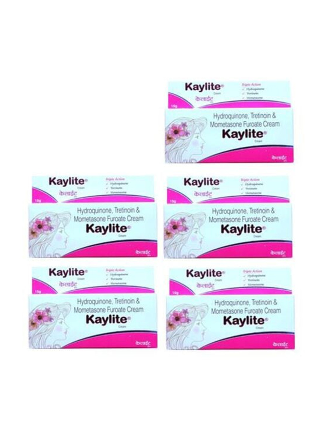 

Kaylite Set of 5 Triple Action Skin Brightening Face Cream - 15 g each, White