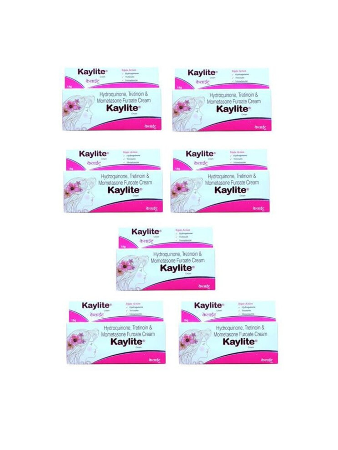 

Kaylite Set of 7 Triple Action Skin Brightening Face Cream - 15 g each, White