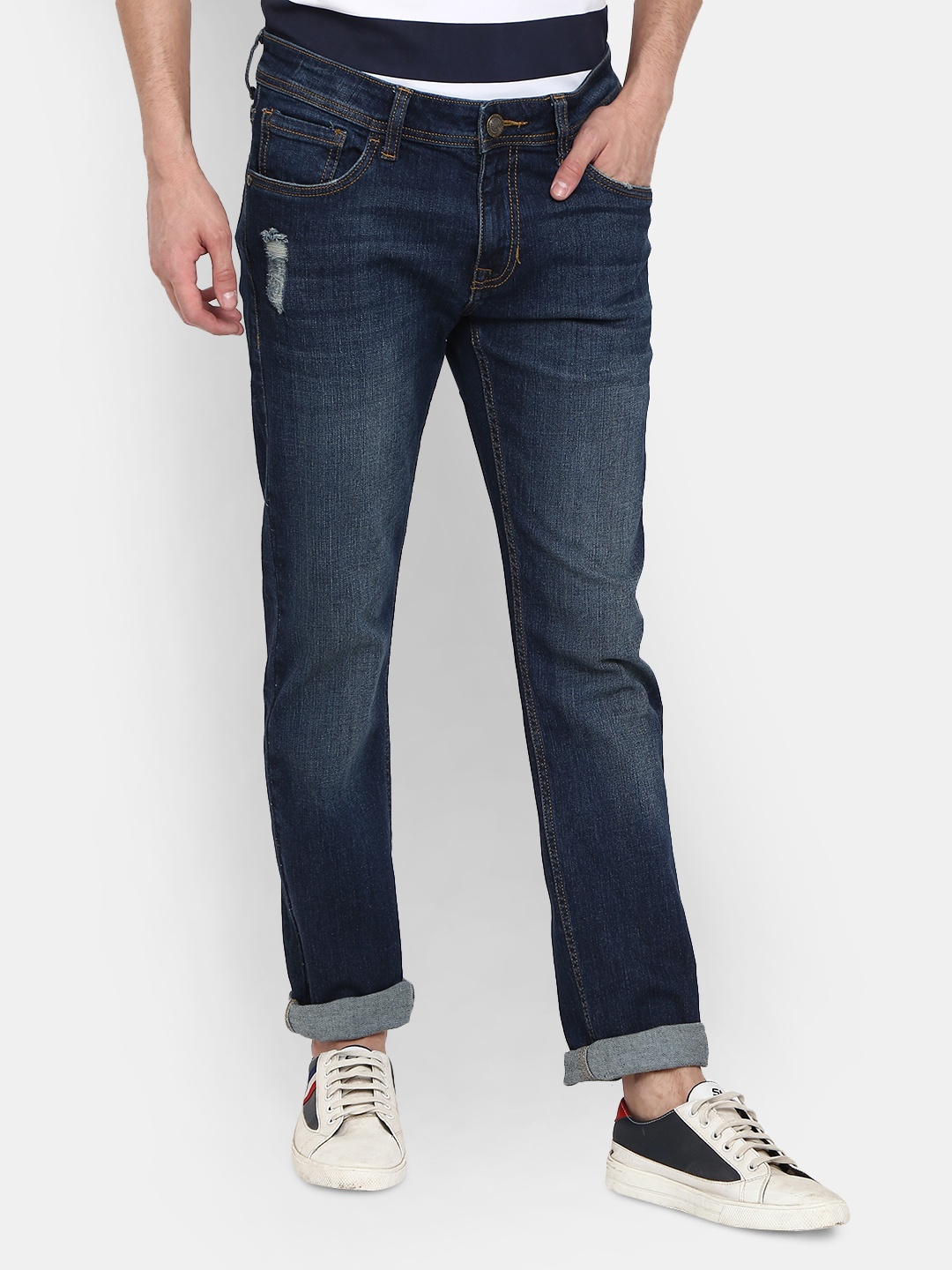 

V-Mart Men Blue Low distress Light Fade Jeans