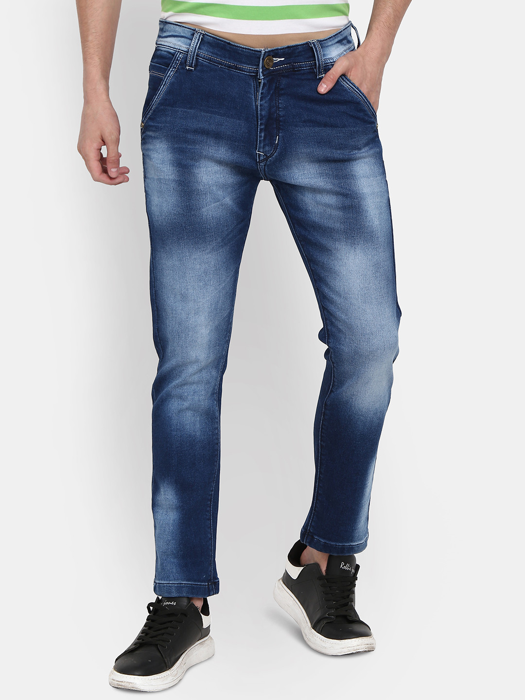 

V-Mart Men Blue Mid Rise Heavy Fade Jeans