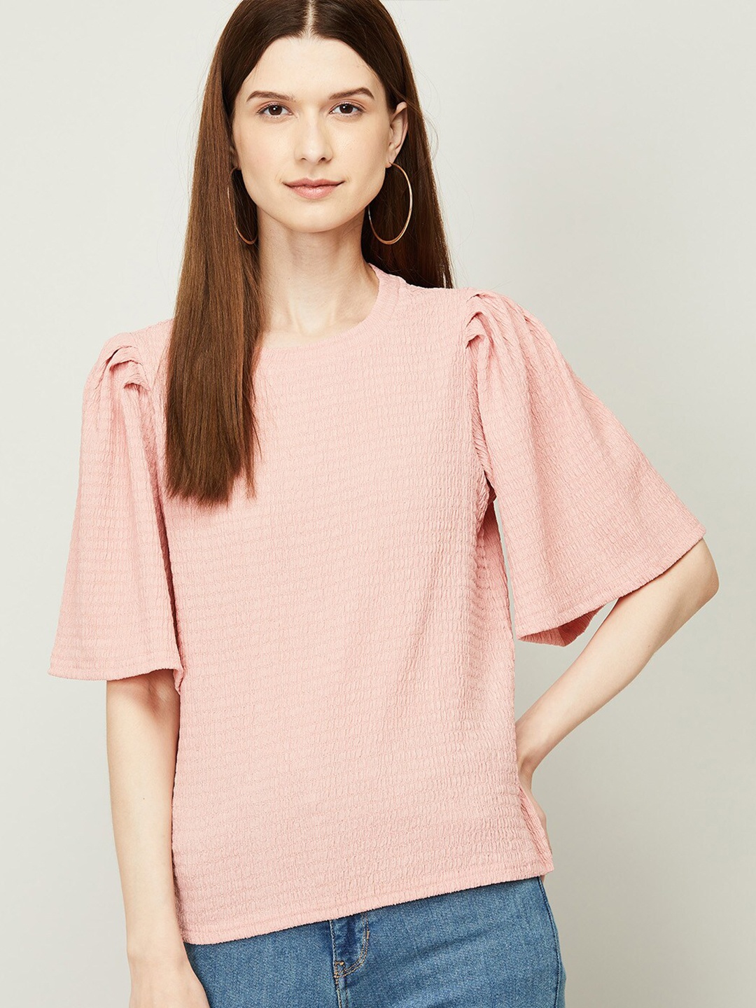 

CODE by Lifestyle Women Flared Sleeve Pink Top