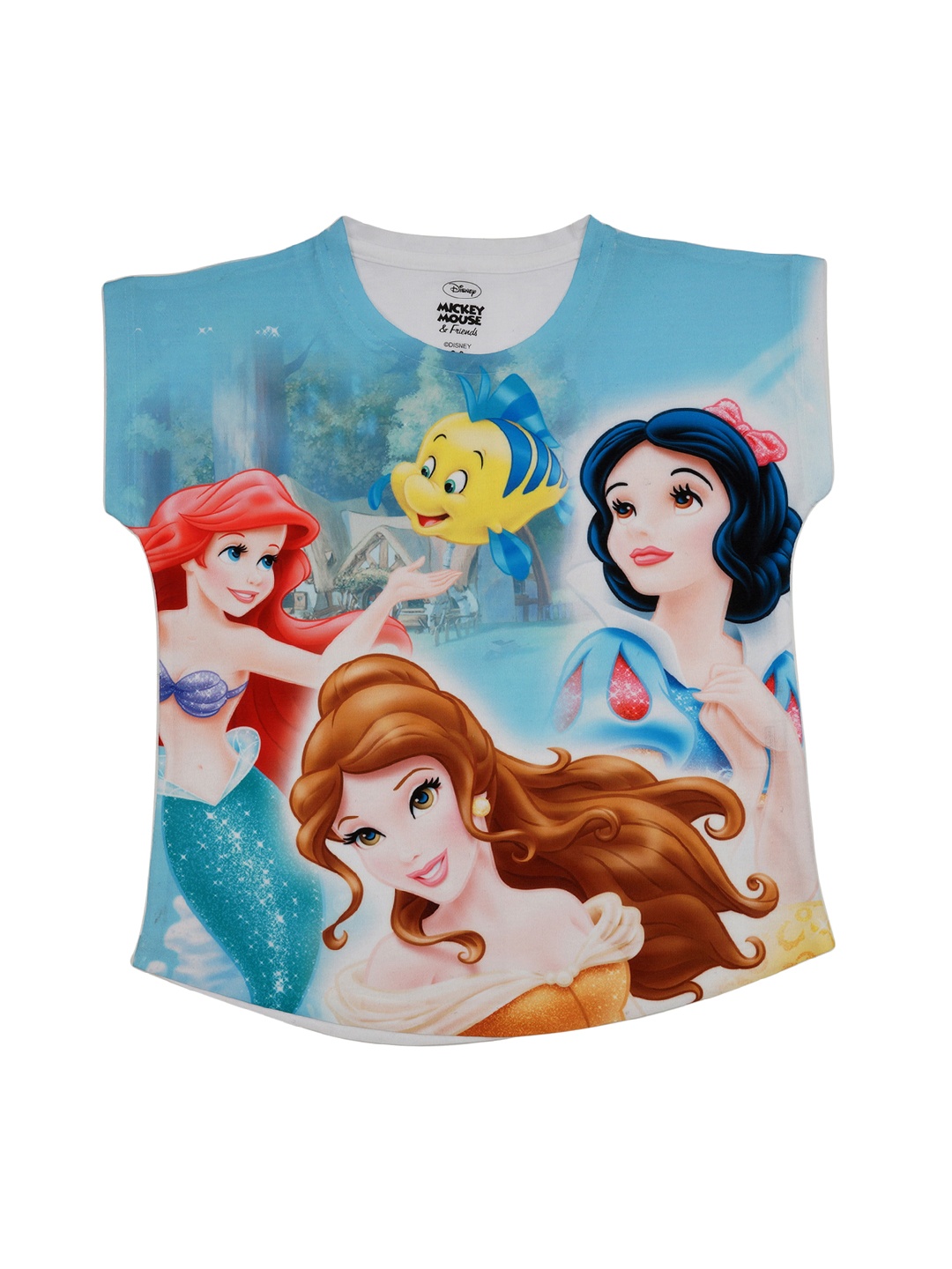 

Disney by Wear Your Mind Girls Blue Disney Princess Printed Top