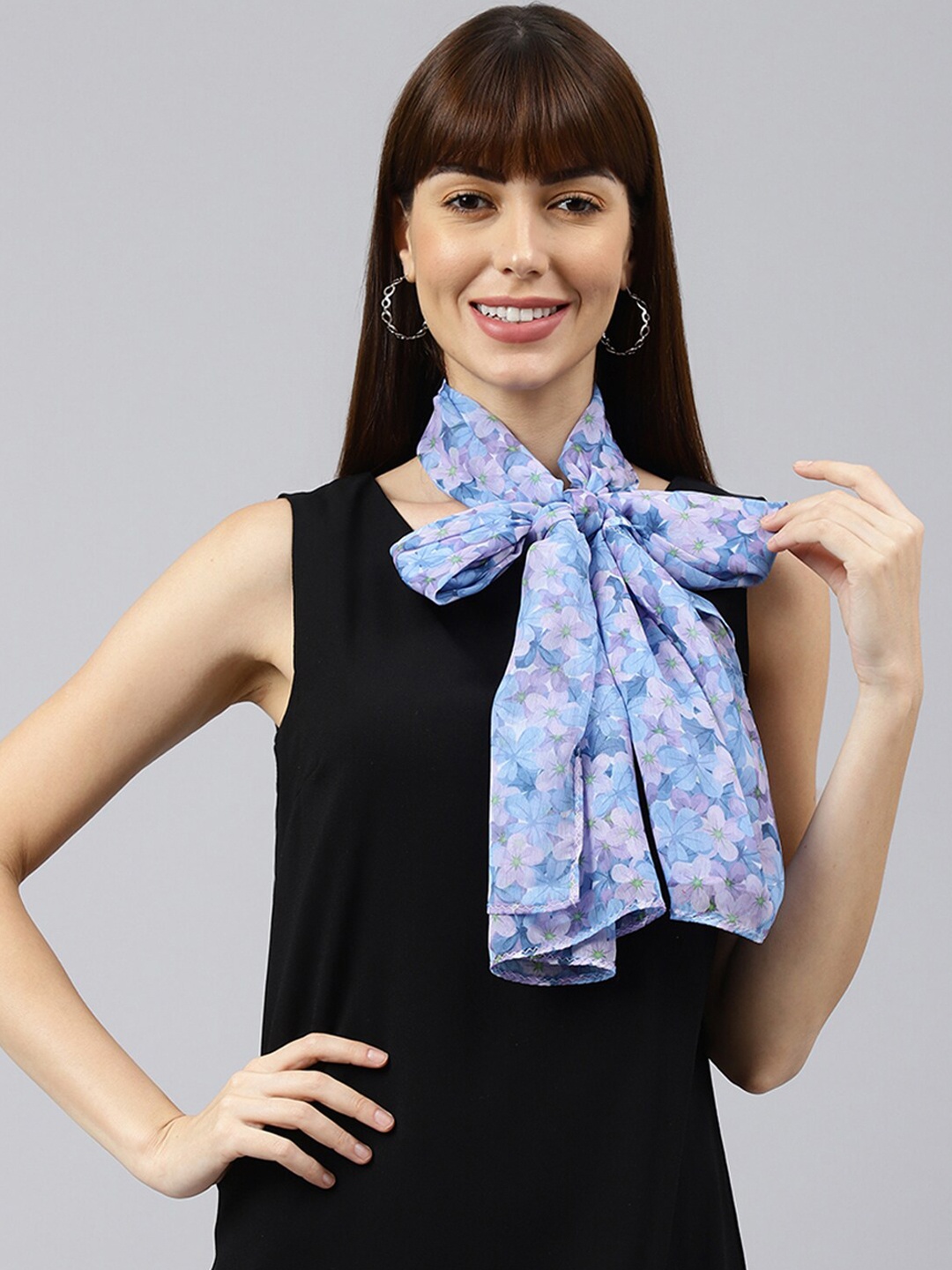 

Tossido Women Blue & Purple Printed Stole