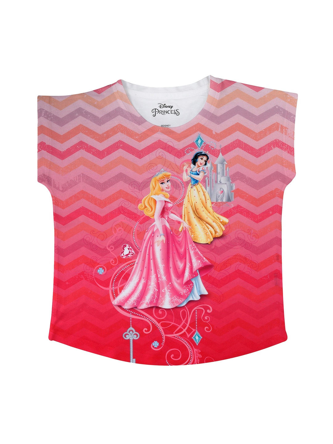 

Disney by Wear Your Mind Girls Pink Disney Princess Printed Top