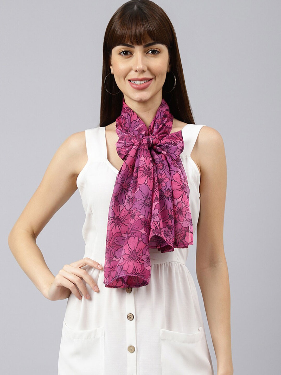 

Tossido Women Pink Printed Stole