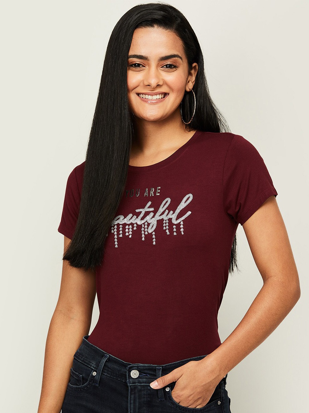 

Fame Forever by Lifestyle Women Maroon Printed Top