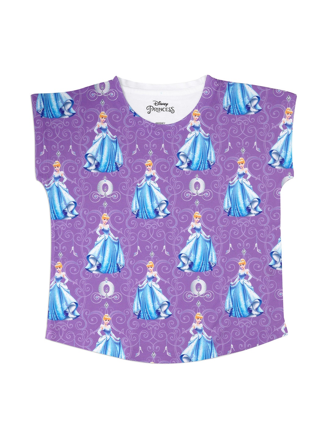 

Disney by Wear Your Mind Girls Purple Disney Princess Printed Top