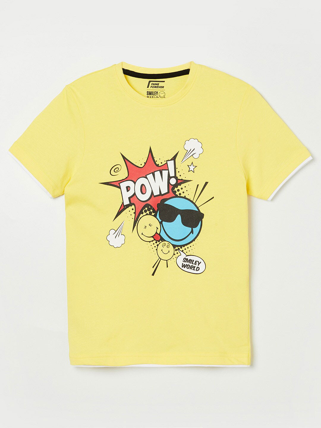 

Fame Forever by Lifestyle Boys Smiley Printed Printed T-shirt, Yellow