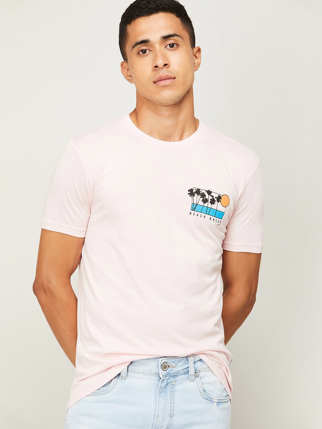 

Fame Forever by Lifestyle Men Pink Typography T-shirt
