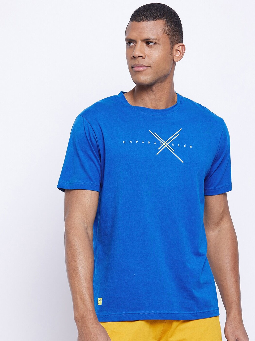 

UNPAR Men Blue Brand Logo Printed T-shirt