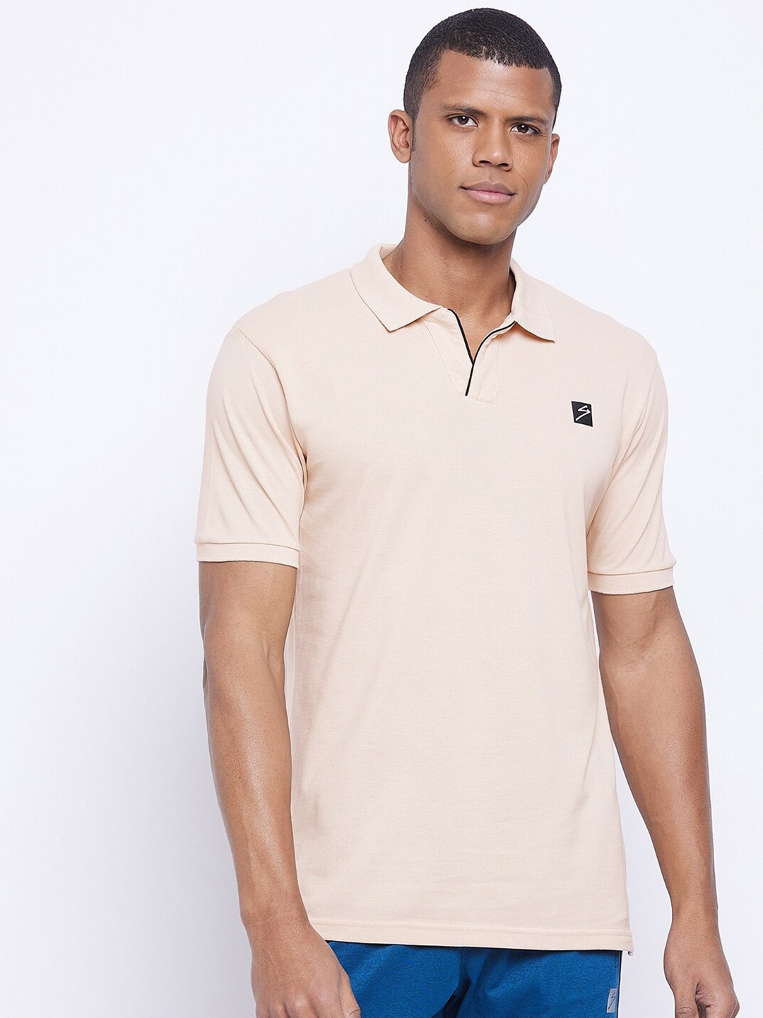 

UNPAR Men Beige Polo Collar T-shirt