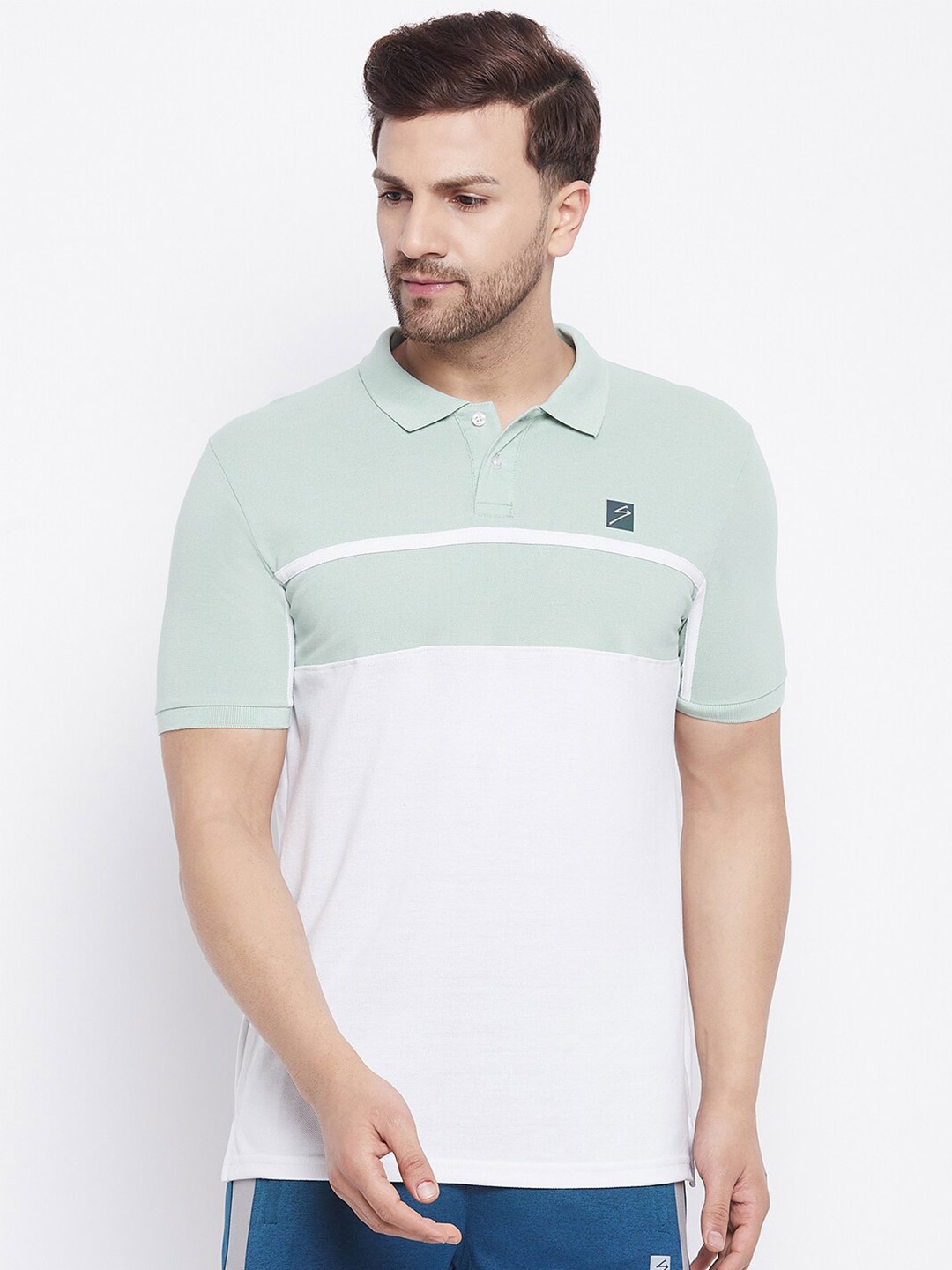 

UNPAR Men Green Polo Collar T-shirt