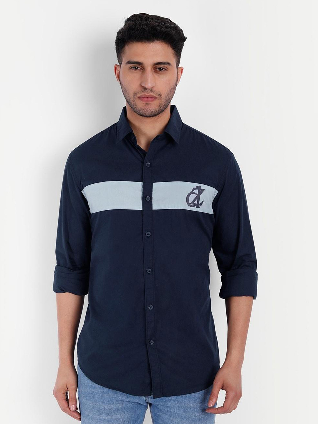 

DEZANO Men Navy Blue Comfort Casual Shirt