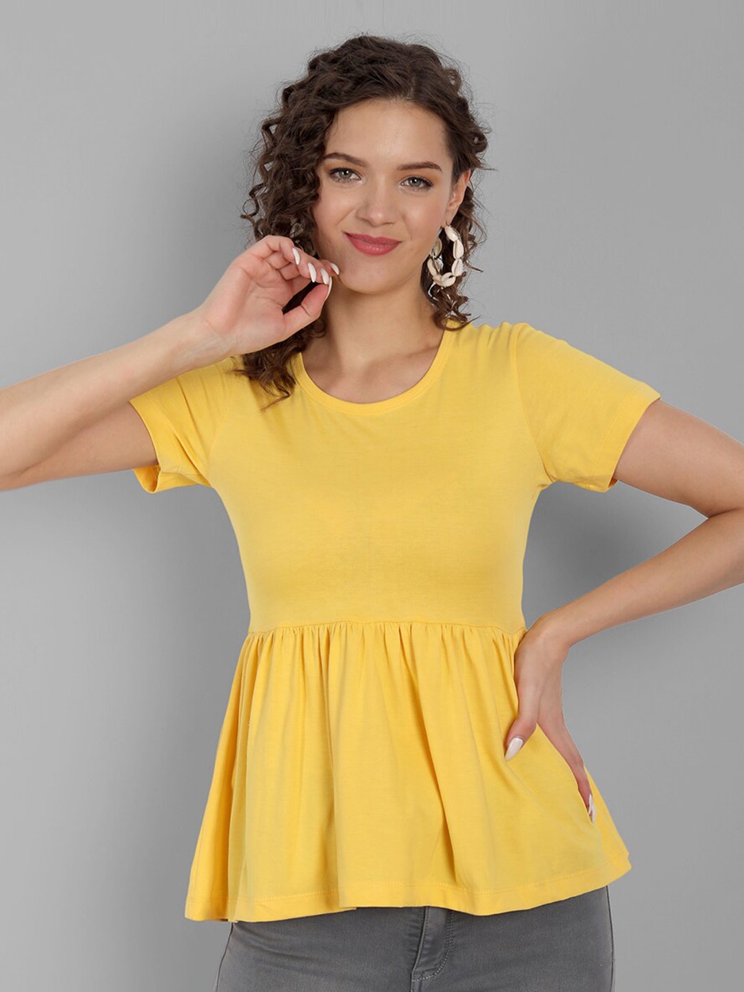 

House of Mool Women Yellow T-shirt