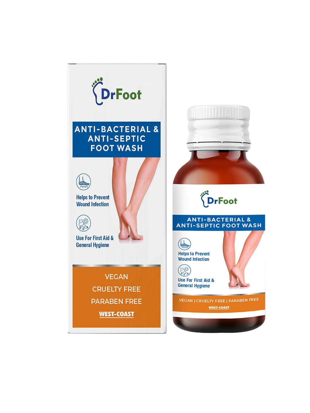 

Dr Foot Antiseptic Antibacterial Foot Wash with Povidone Iodine - 100ml, White