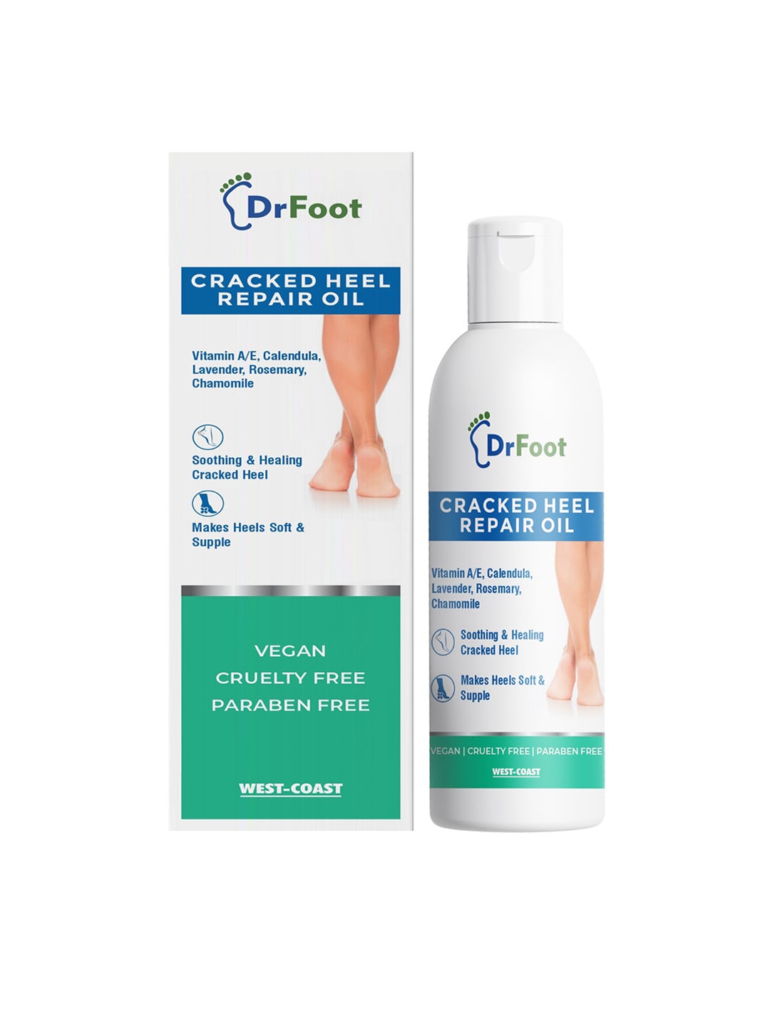 

Dr Foot Cracked Heel Repair Oil with Vitamin E/A & Calendula - 100ml, White
