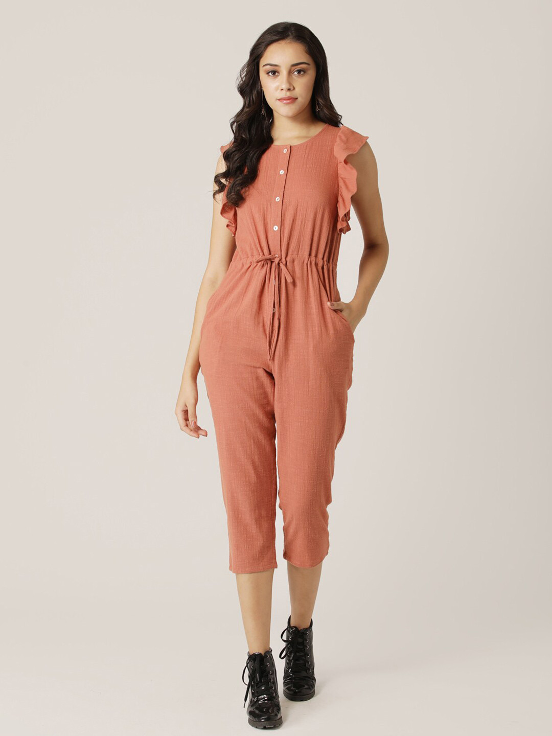 

DressBerry Women Rust Basic Jumpsuit