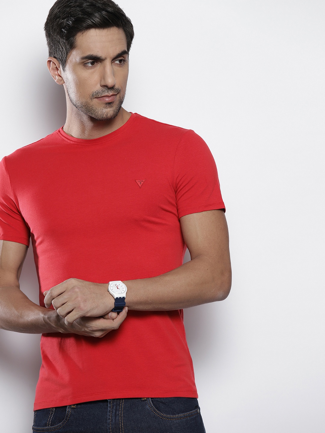 

GUESS Men Red T-shirt