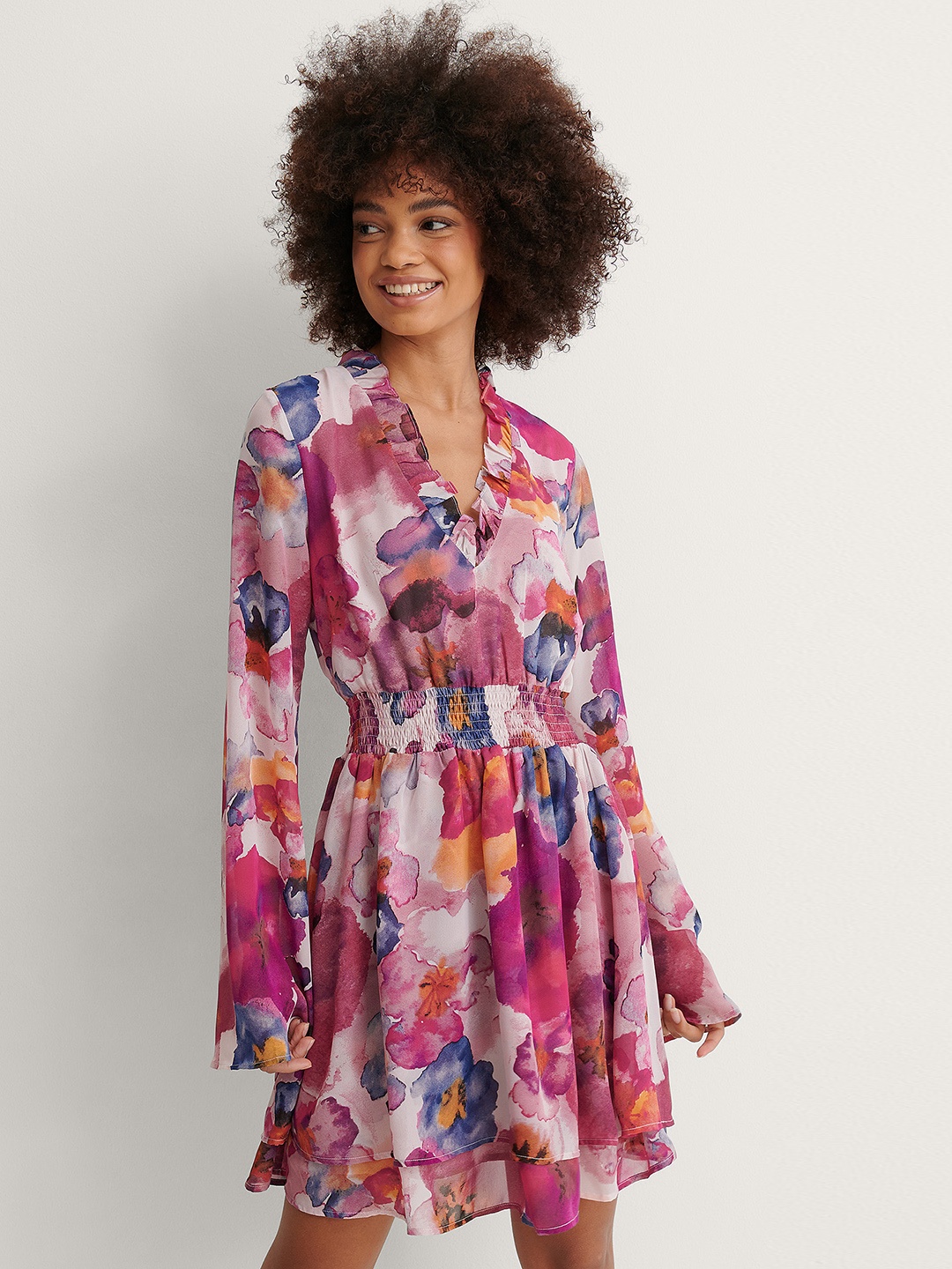 

NA-KD Multicoloured Floral Mini Dress, Multi