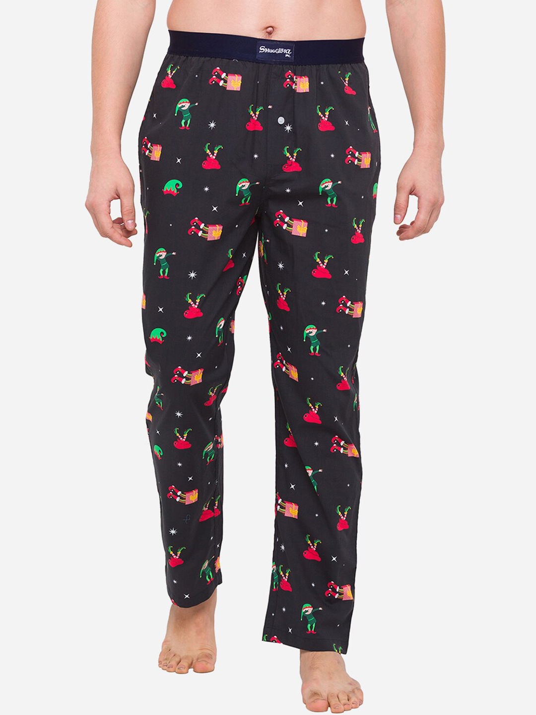 

SMUGGLERZ INC. Men Black Printed Lounge Pants
