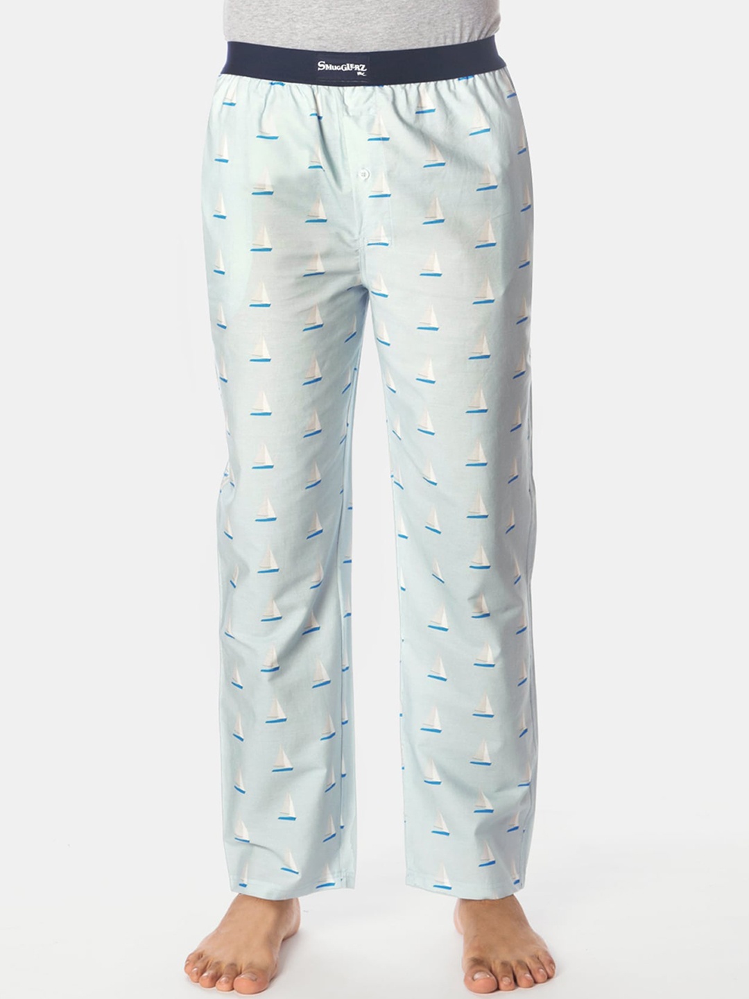 

SMUGGLERZ INC. Men Blue Printed Lounge Pants