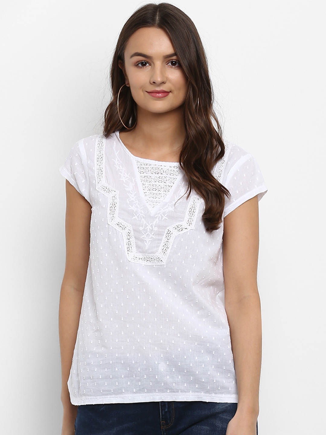 

Athah White Print Top
