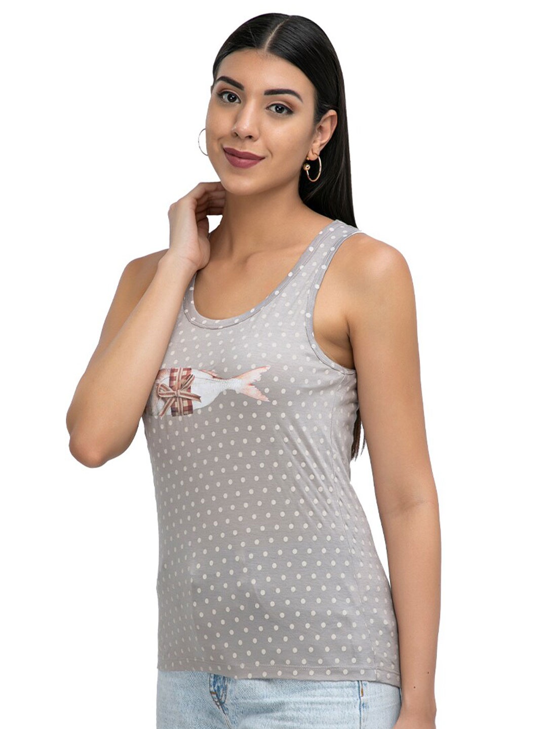 

Athah Grey Geometric Print Tank Top