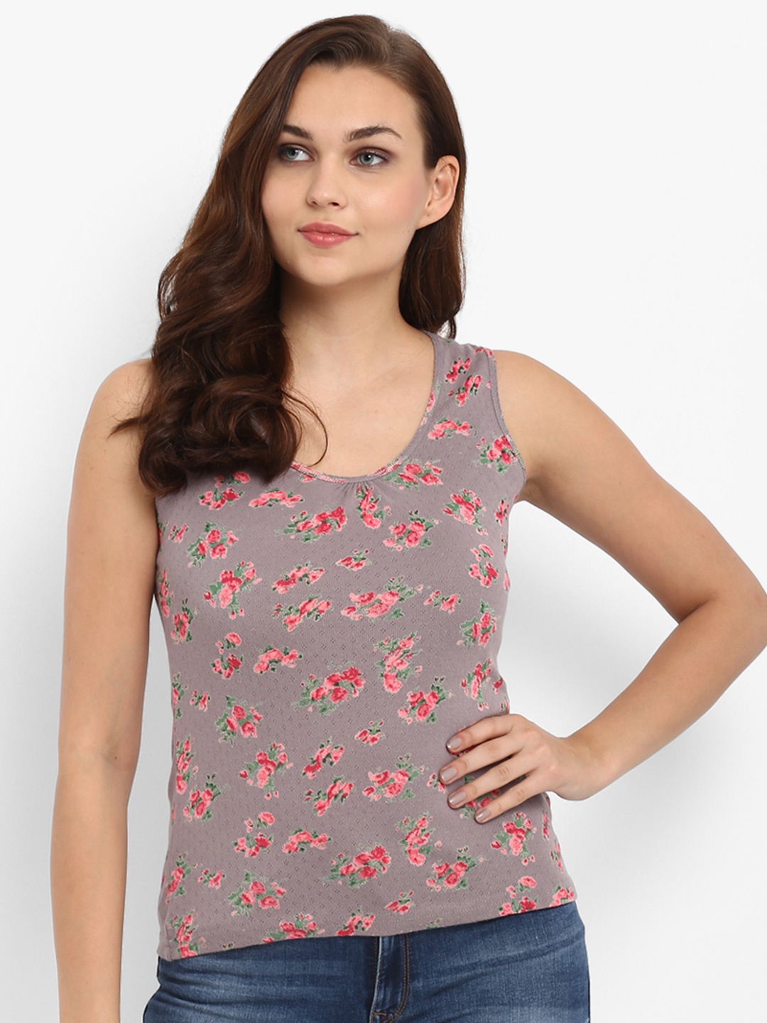 

Athah Red & Pink Floral Print Tank Top