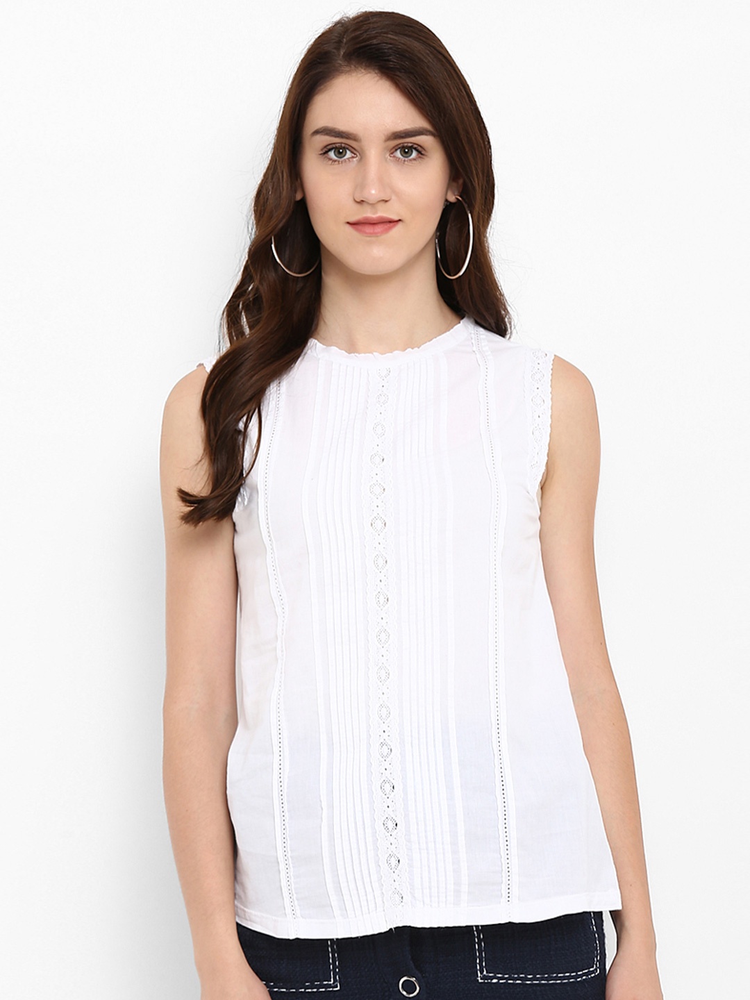 

Athah Women White Cotton Top