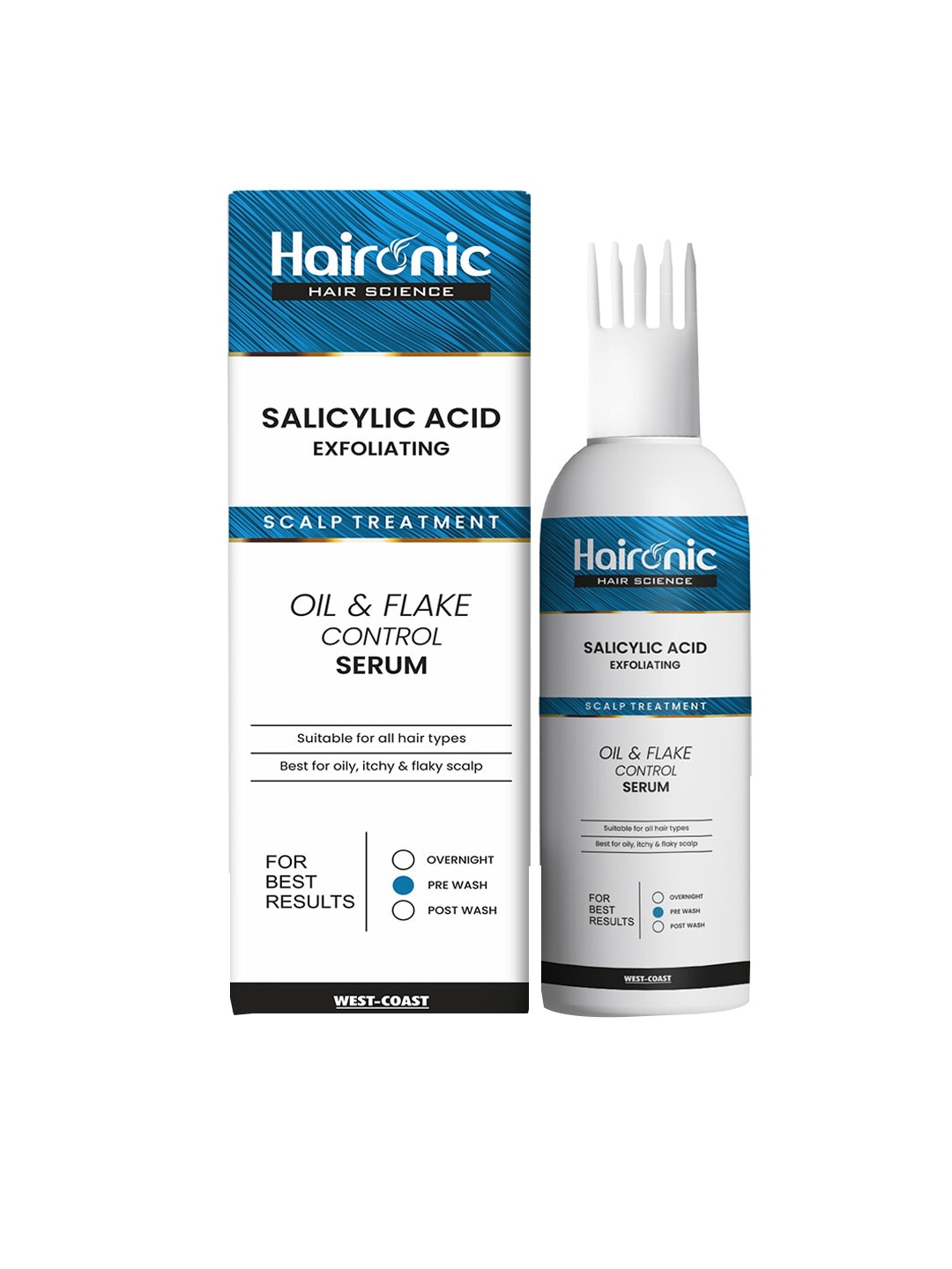 

Haironic Salicylic Acid Exfoliating Scalp Treatment Oil & Flake Control Hair Serum - 100ml, White