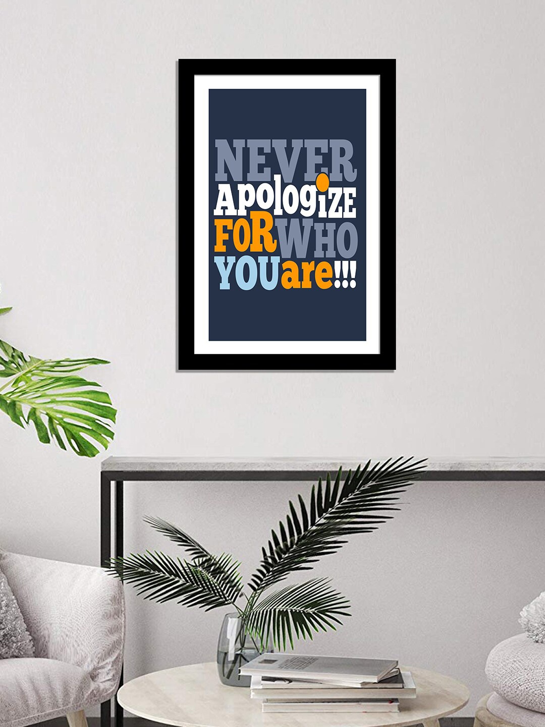 

WENS Black & Blue Laminated Inspirational Quotes Printed Framed Wall Art