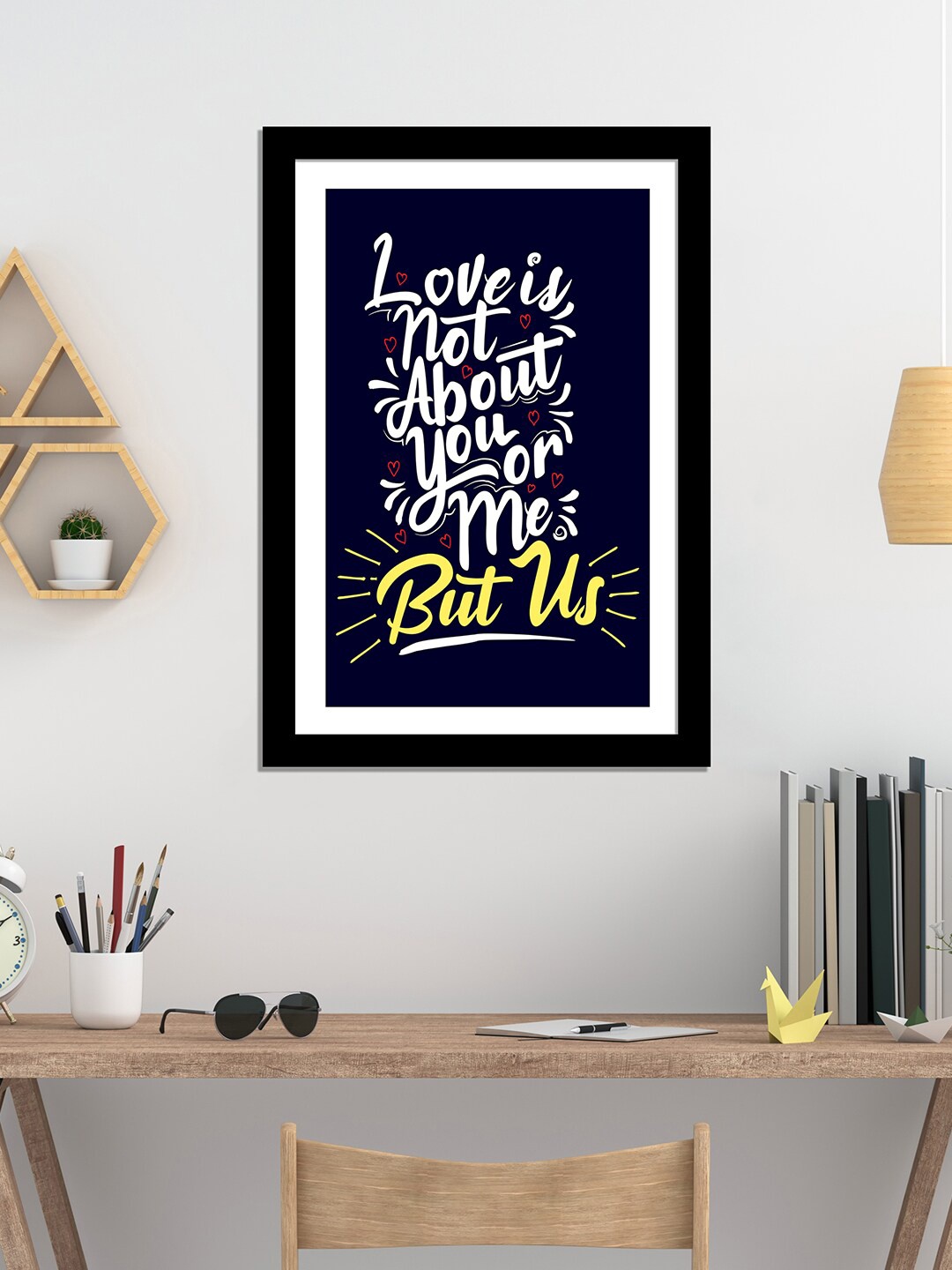 

WENS Black Laminated Inspirational Quotes Printed Framed Wall Art