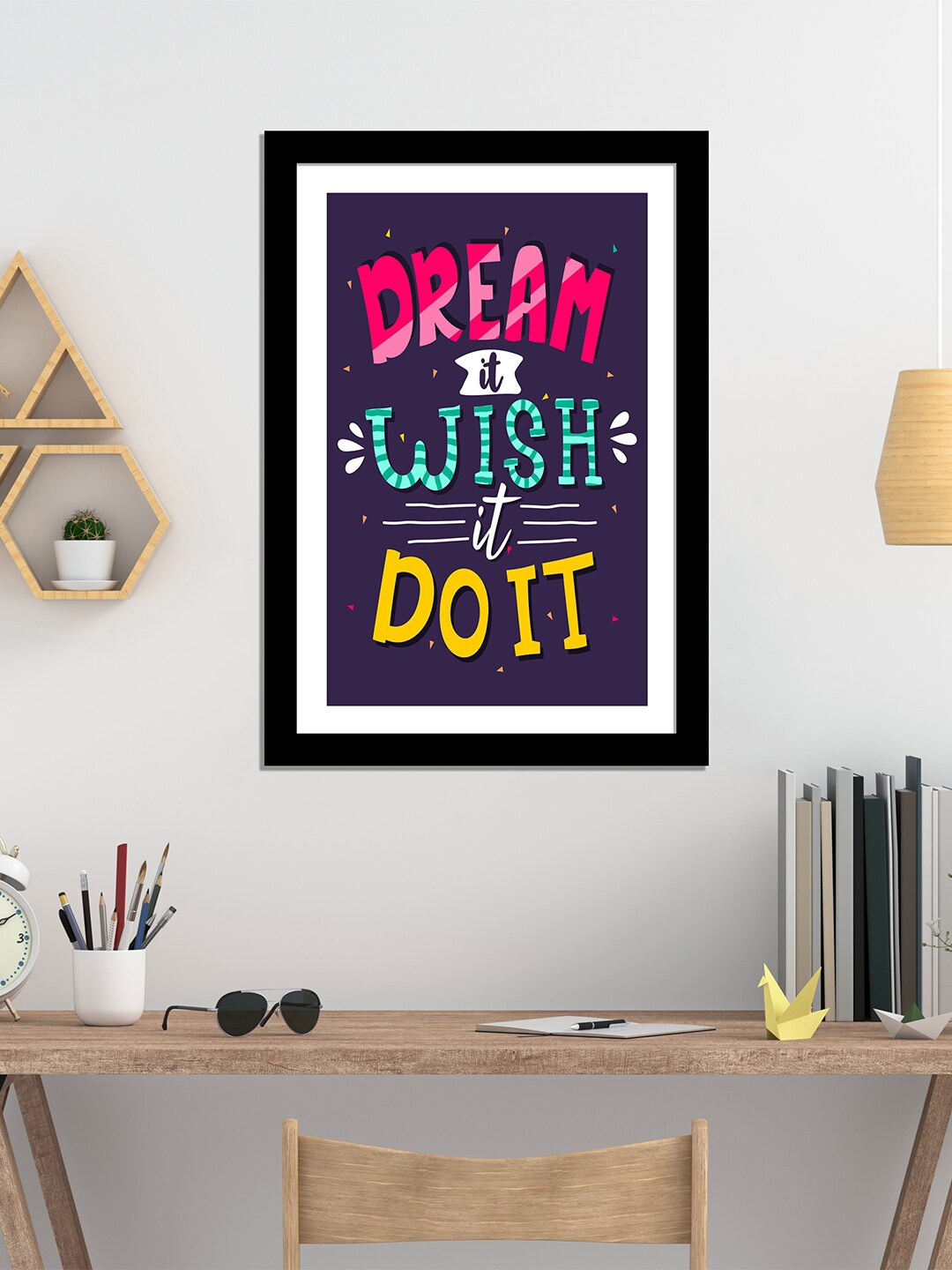

WENS Black & Purple Laminated Inspirational Quotes Printed Wall Art