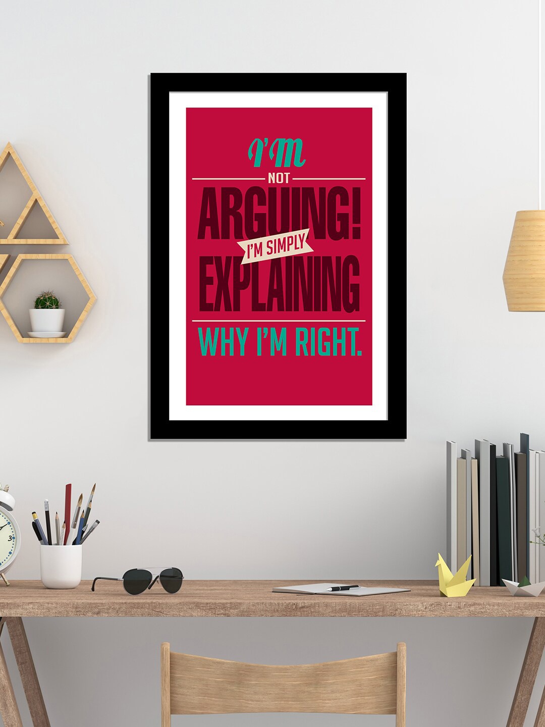 

WENS Black & Red Laminated Inspirational Quotes with Frame Wall Art