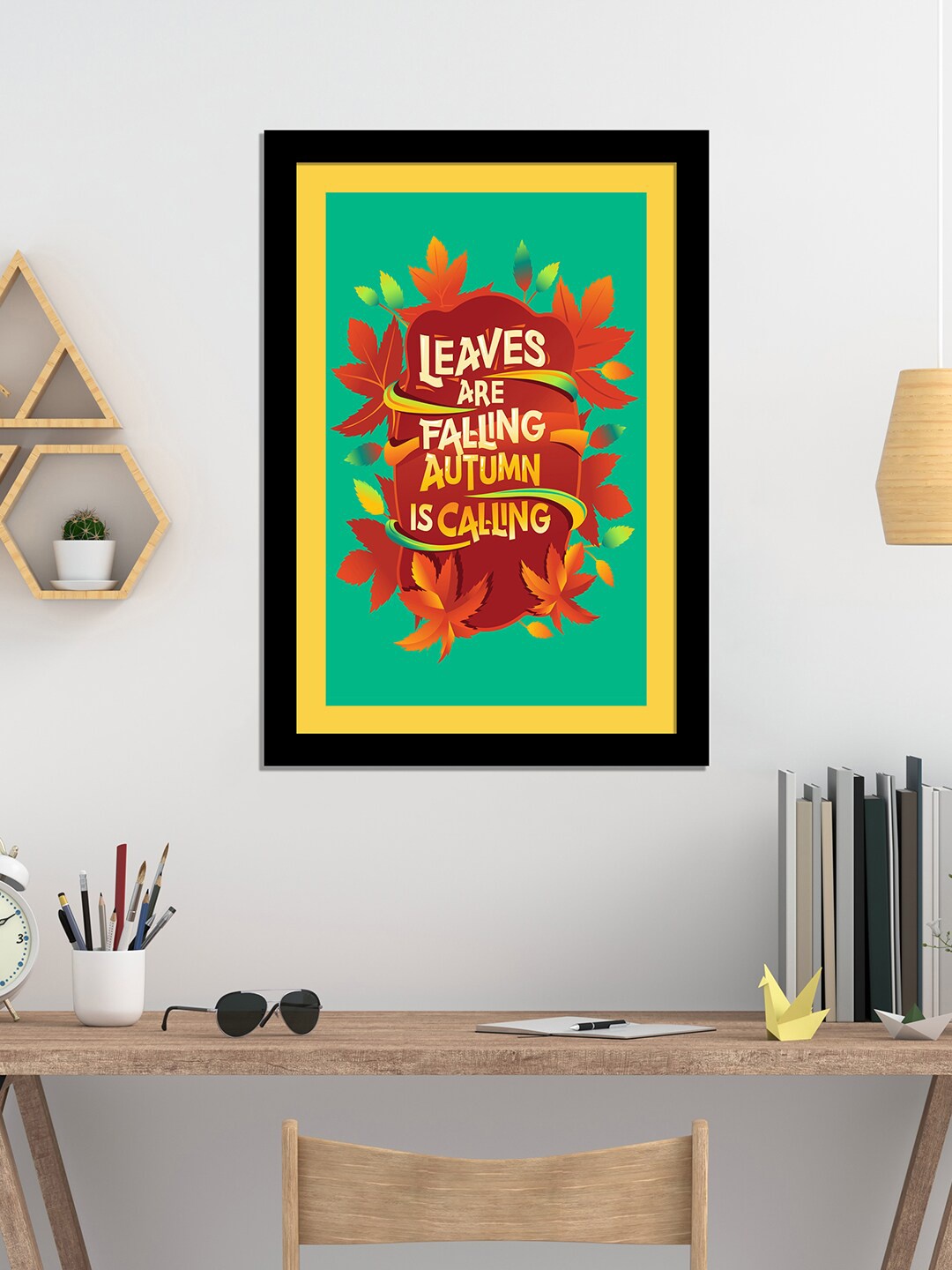 

WENS Black & Green Laminated Inspirational Quotes Printed Framed Wall Art