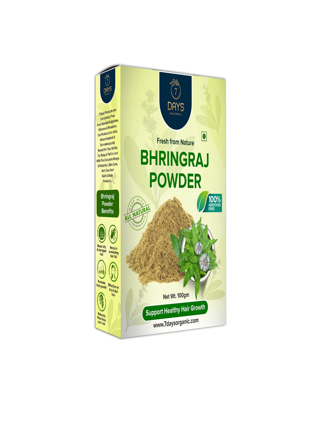 

7 DAYS Bhringraj Powder 100gm, Green