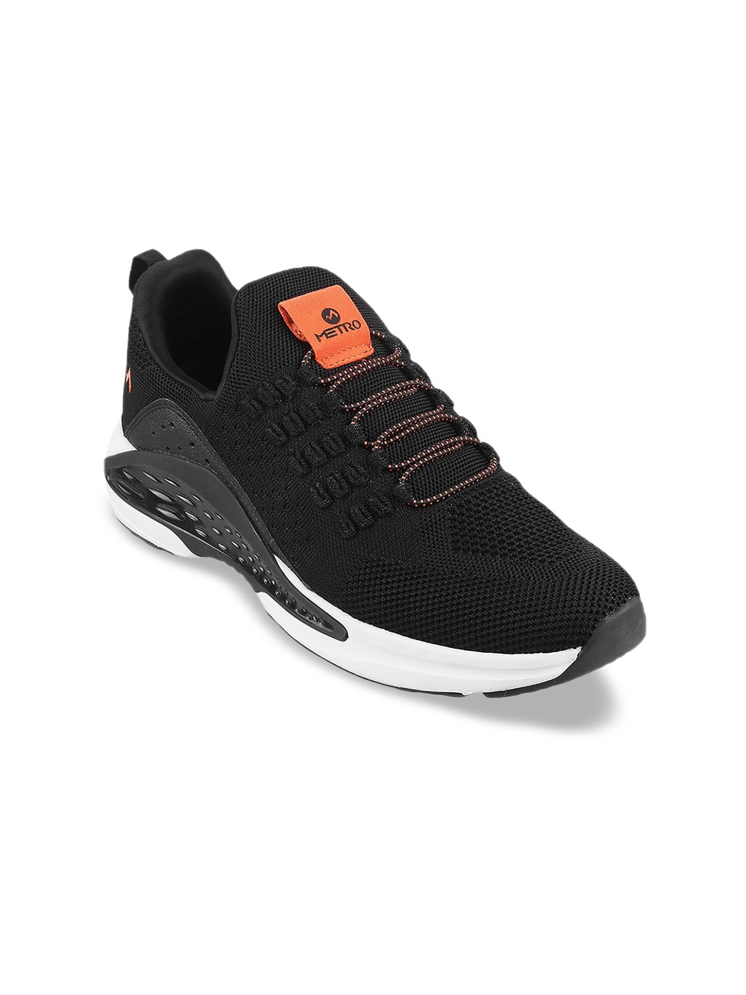 

Metro Men Black Textured Sneakers