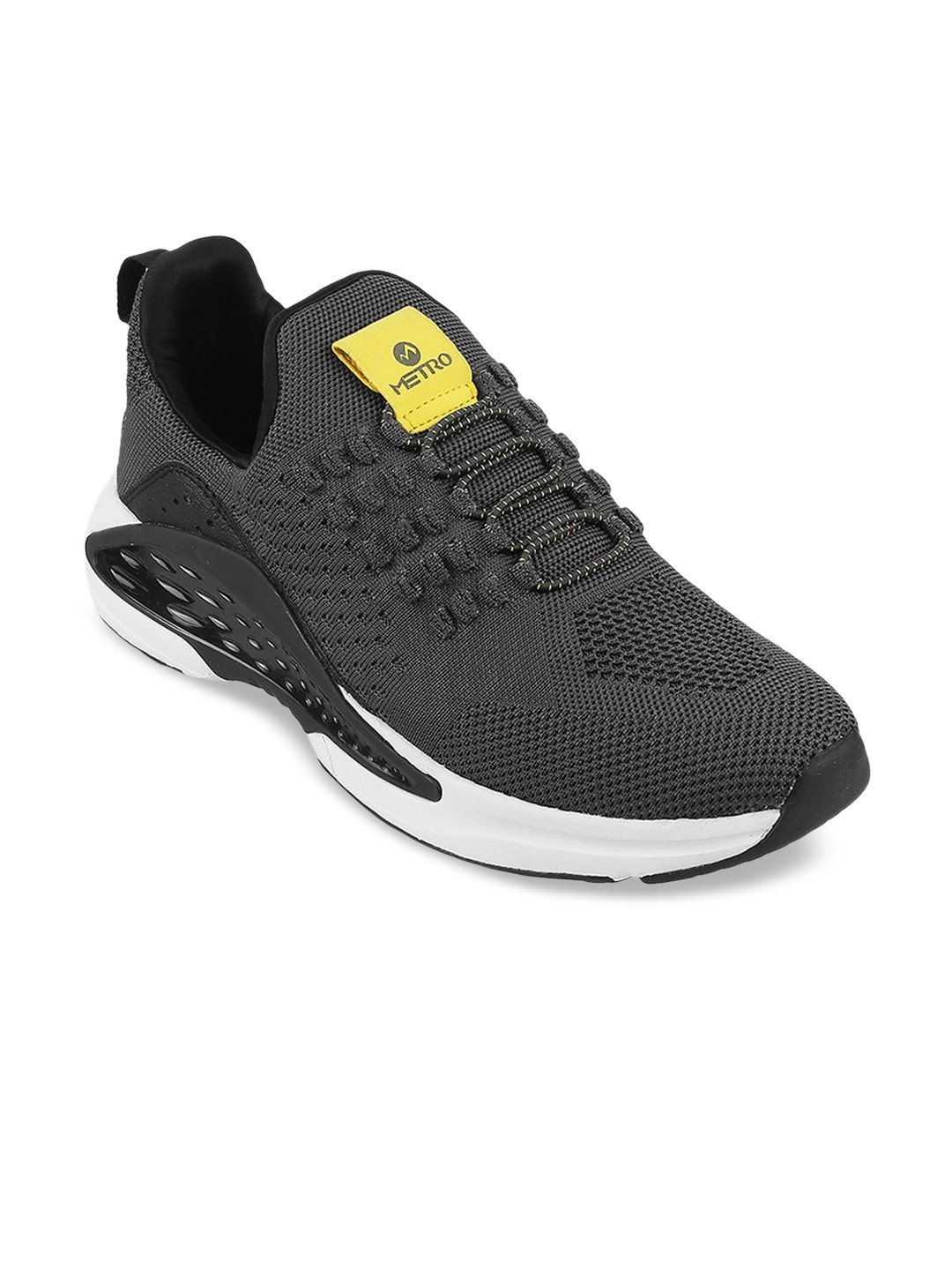 

Metro Men Grey Solid Woven Design Sneakers