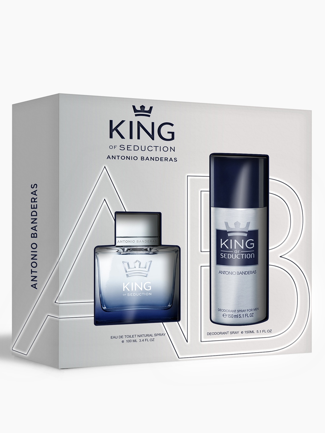 

Aantonio Banderas Men Set of King Of Seduction Eau de Toilette 100 ml & Deodorant 150 ml, White