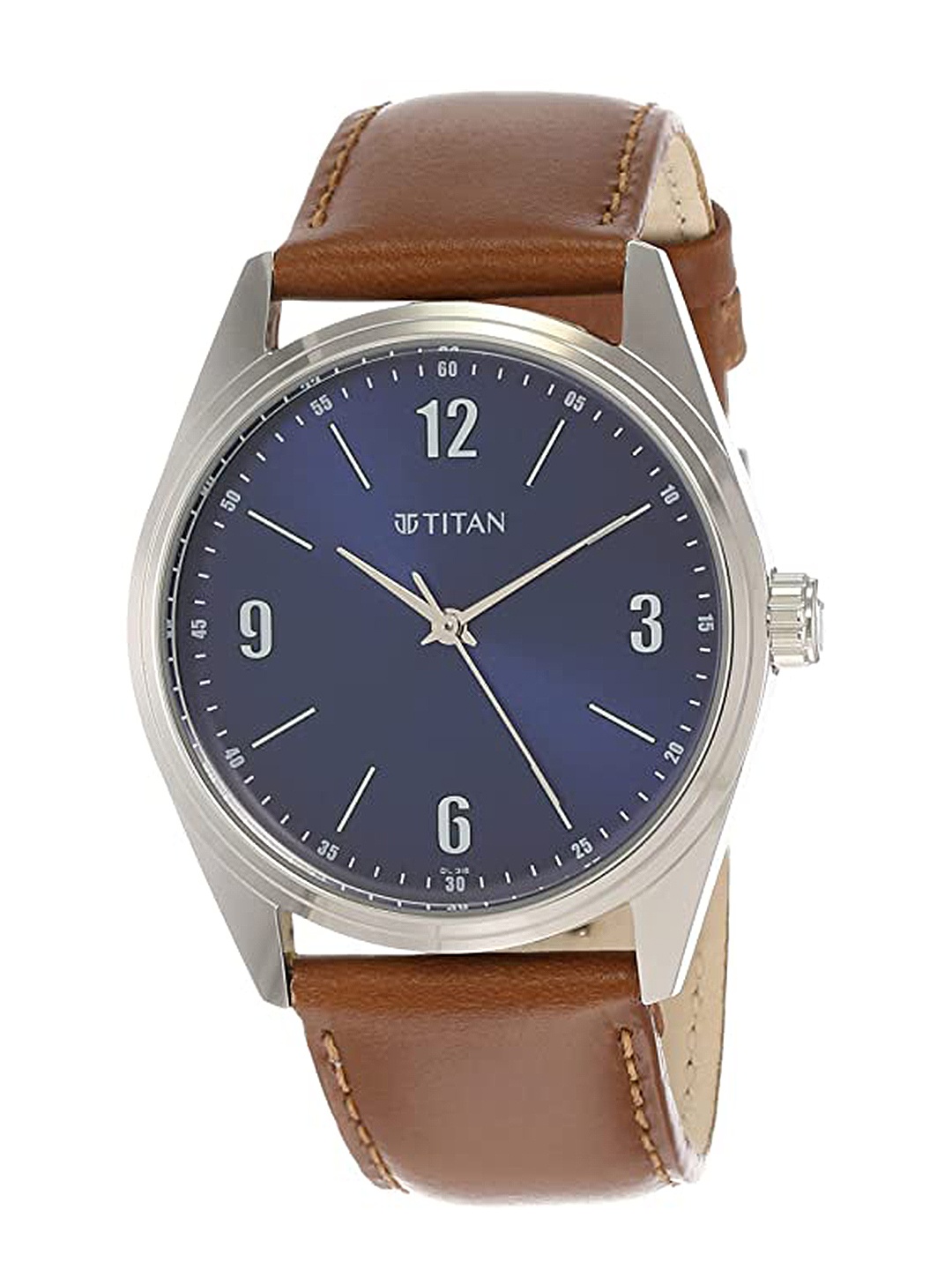 

Titan Men Blue Dial & Brown Stainless Steel Straps Analogue Watch NP1864SL06, Navy blue