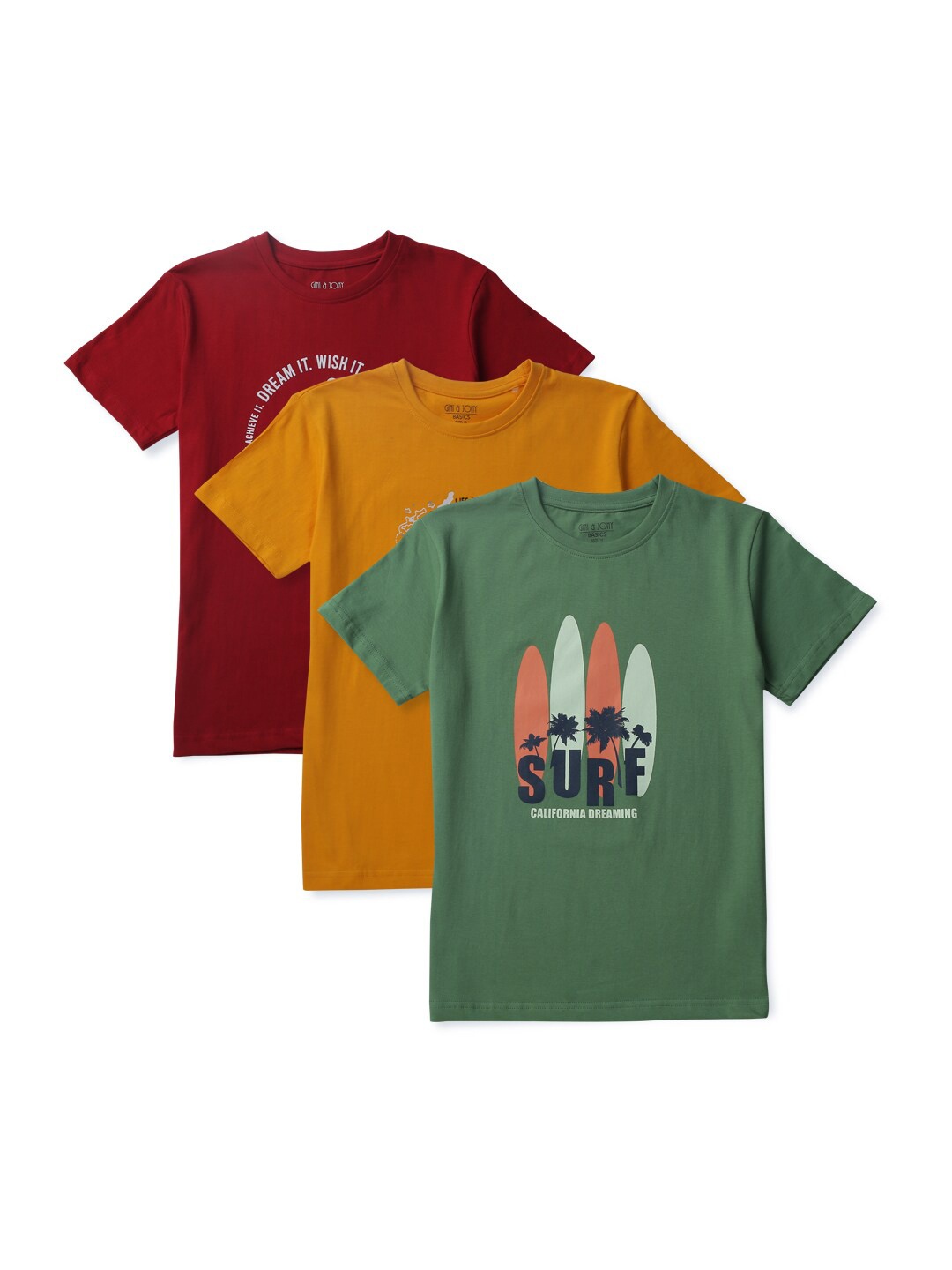 

Gini and Jony Boys Multicoloured Typography 3 T-shirt, Multi